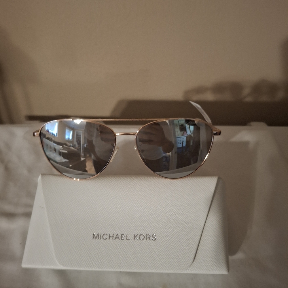 Michael Kors Rose Gold Aviator Sunglasses